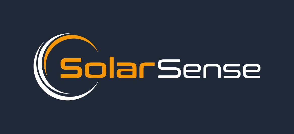Logo von Solar Sense mit orangefarbenem Kreis